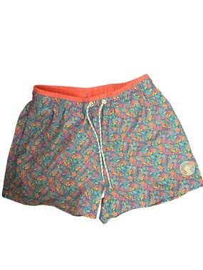 chubbies Men’s Tropical Floral Print Swim Lined Retro Inspired Shorts Size Small